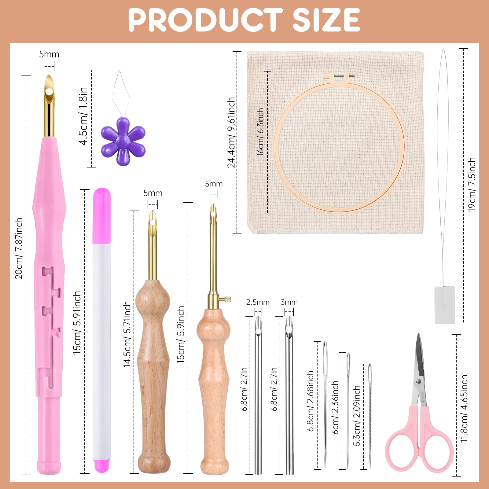 Amazon.com: MSDADA 21PC Punch Needle Kit, Adjustable Punch Needle